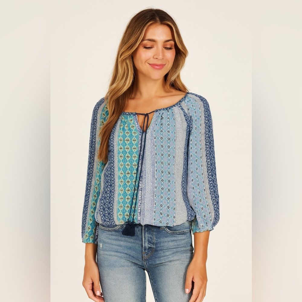 Arizona Jean Co. Boho Blouse Multicolor Print XS